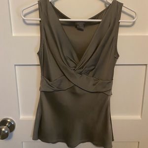 Size 0 Ann Taylor dark grey silk top